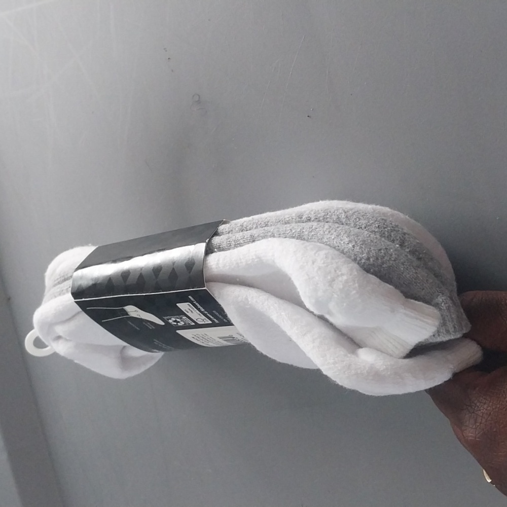 Athletic Works Men's No Show Socks - White and Gray - Picture 3 of 3